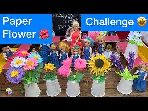 வசந்த காலம் Episode - 335 | Paper Flowers 🌺 Making Challenge in Barbie Craft Class in Tamil |barbie