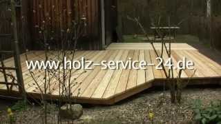 preview picture of video 'Holz-Service-24.de - Bau einer Holzterrasse mit Terrassendielen aus sibirischer Lärche'