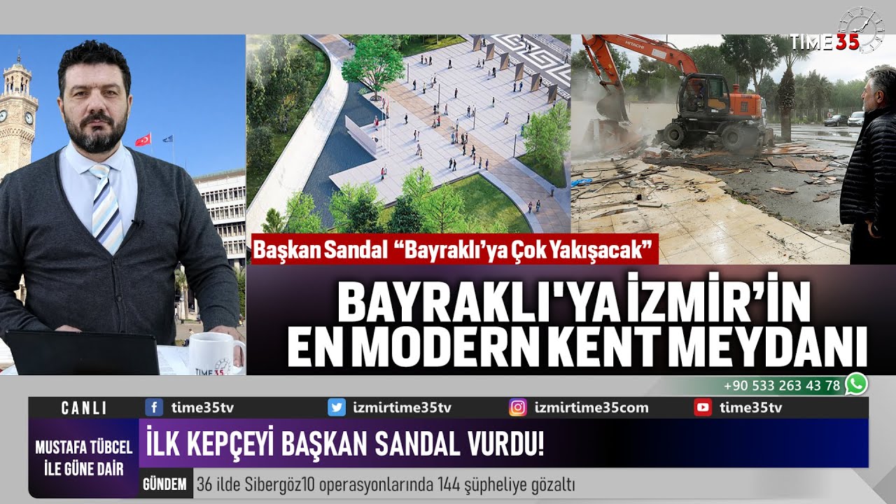 Bayraklı' ya İzmir’in en modern Kent Meydanı... İlk kepçeyi Başkan Sandal vurdu!