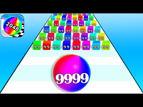 📌Satisfying Mobile Game Ball Merge Run 2048 Max Levels Gameplay iOS,Android Walkthrough New Video