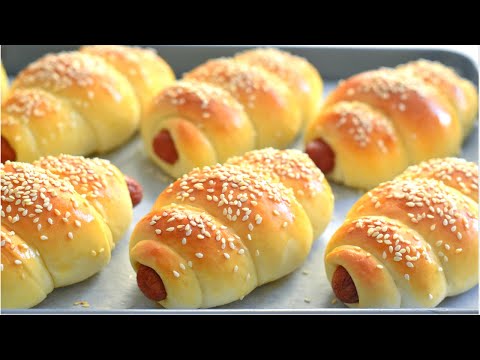 , title : 'Bakery Style Sausage Buns Recipe |Easy Homemade bread : Hot dog in a bun'