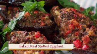 Baked Meat Stuffed Eggplant