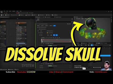Dissolve Skull Material and Emitter in Unreal Engine Niagara