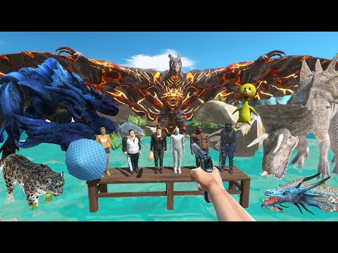 FPS Avatar in Jurassic Park Rescue the Survivors & Fights Dinosaurs - Animal Revolt Battle Simulator