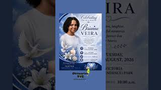 Brianna Veira | Funeral Announcement #ObituariesSVG #Obituaries #SVG
