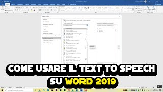 Come usare il text to speech su Word 2019