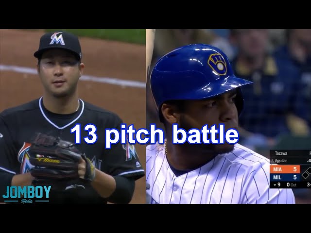 Jesús Aguilar hits a walk-off home run in a 13-pitch at-bat, a breakdown