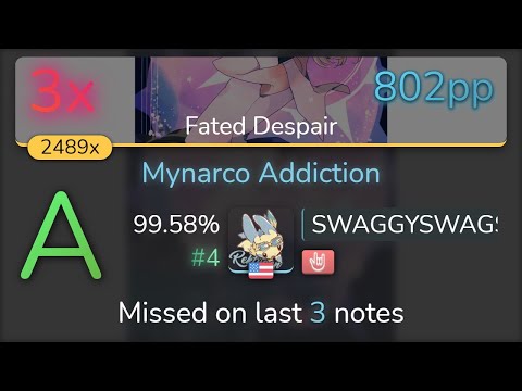 SWAGGYSWAGSTER | positive MAD-crew - Mynarco Addiction [Fated Despair] +HR 99.58% {#4 802pp 3❌} osu!