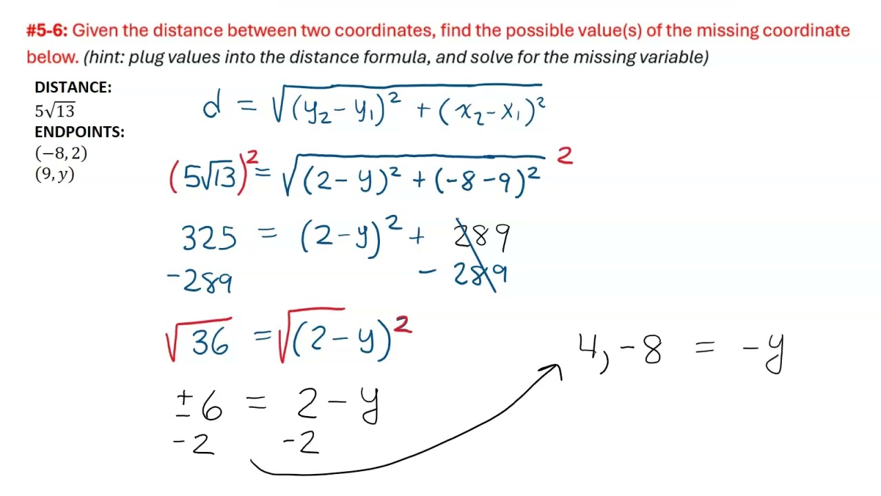 HELP VIDEO Finding Missing Coordinates