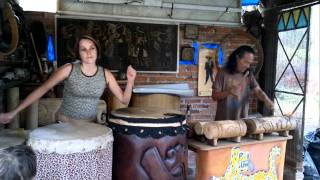 Video thumbnail for AZTEC HUEHUETL & TEPONAZTLE DRUM PERCUSSION  NR. 2      --  www.mexicanartdealing.com by David Jahnke