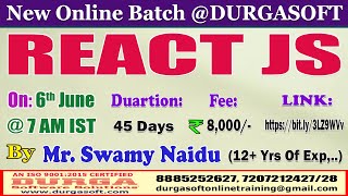 REACT JS Online Training @ DURGASOFT