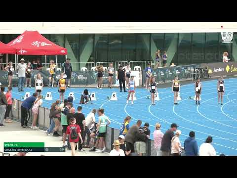 Girls U12 100m Heat 2: 2022-23 State Combined Events Championships - Sunday