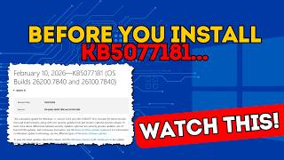 Before You Install Windows 11 KB5077181… Watch This!