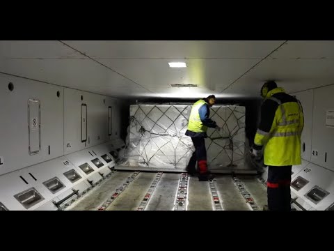 The coffin of Ramses II has arrived on board an Air France A350 at Paris CDG Airport