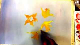 preview picture of video 'Paul Riley daffodil painting demonstration 2014'