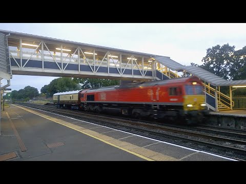DBC 66074 with British Pullman Generator Van 6313 at West Byfleet, on 28/06/22