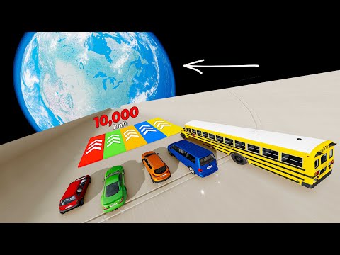 Speed ​​Boost Car Platforms #7 (200, 500, 1000, 3000, 10000 km/h) - Beamng drive