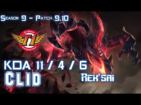 SKT T1 Clid REK'SAI vs NIDALEE Jungle - Patch 9.10 KR Ranked