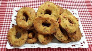 SEBZELİ PİŞİ,  Halka Pişi Tarifi - Sebzeli hamur kızartması