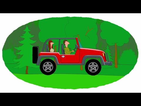 Das Zeichentrick-Malbuch. Farben lernen – Zeichentrick über Fahrzeuge - Geländewagen – Teil 2