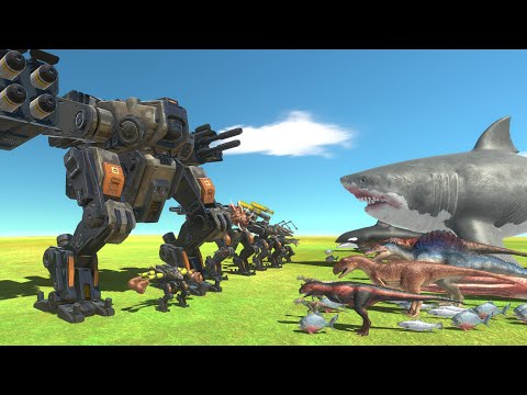 B.O.S.S War - Aquatics + Dinosaurs VS B.O.S.S Team - Animal Revolt Battle Simulator