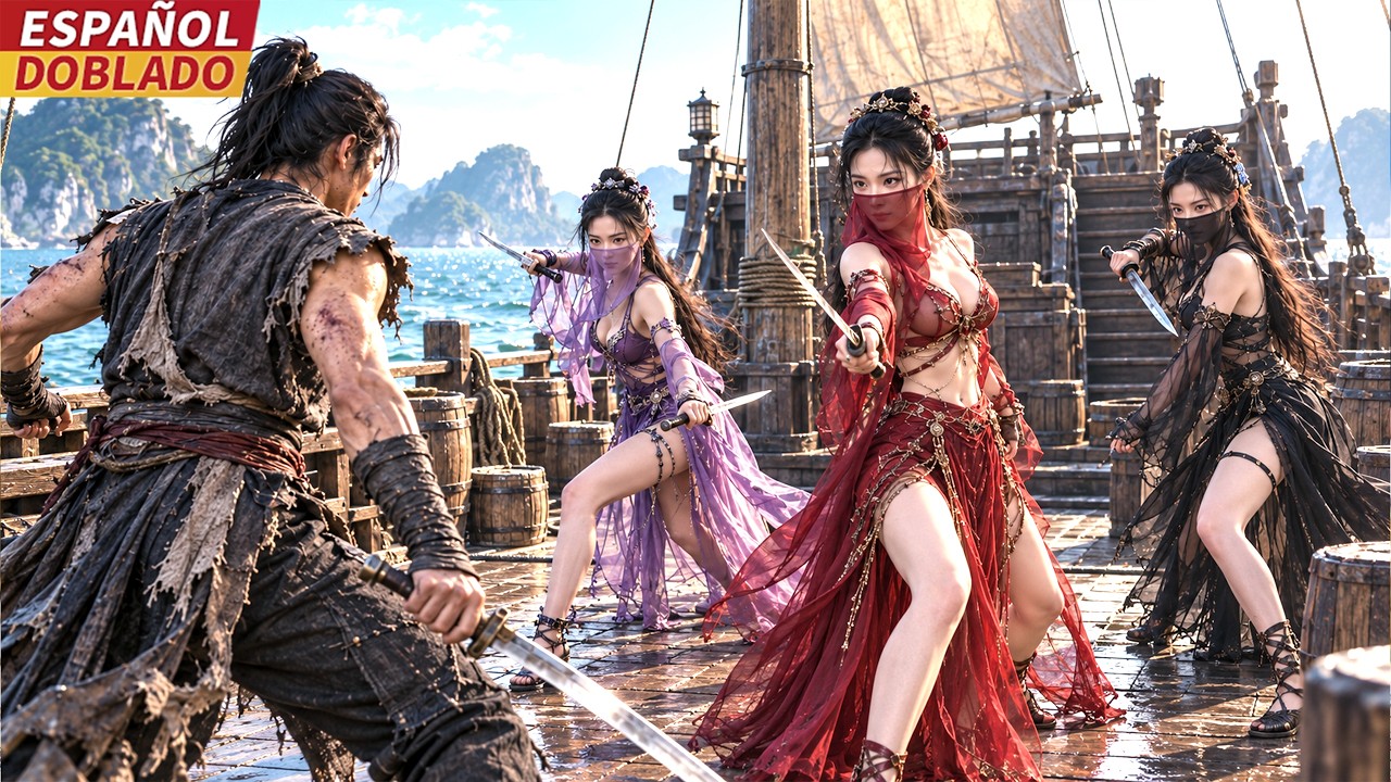[Doblado Esp] Mendigo de kung fu vence a Piratas, y sin querer conquista a Tres Asesinas...