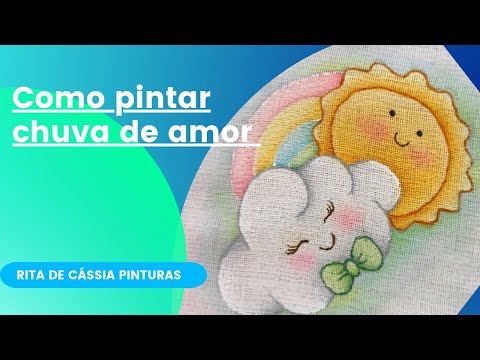 Pintura na trama da fralda chuva de amor
