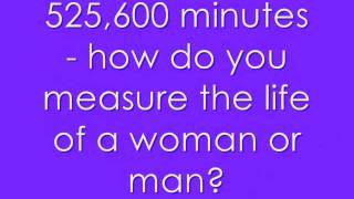 Seasons of Love - Rent (LYRICS)