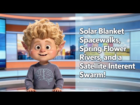 Solar Blanket Spacewalks, Spring Flower Rivers, and a Satellite Internet Swarm!