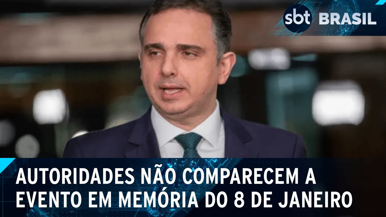 8 de janeiro: presidentes da Câmara, Senado e STF não aparecem em evento | SBT Brasil (08/01/25)