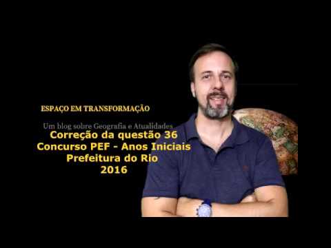 Correção da questão 36 do concurso PEF Anos Iniciais - SME RJ 2016