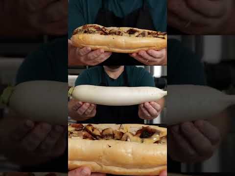 Making Steak and Cheese Sandwich from a Radish