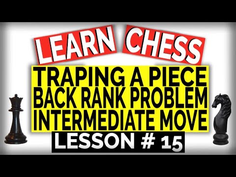 Chess Tactics For Beginners-Trapping a Piece, Back Rank Problem and Intermediate Move Tactics