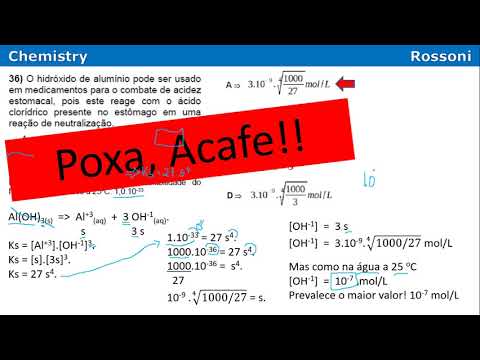 Acafe 2017 1 Medicina - Q36 Ks constante de solubilidade