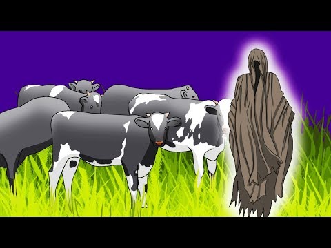 Strange being appears in the field to take care of animals