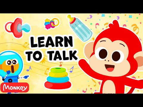 First Words & Sentences - Learn To Talk Video for Toddlers and Babies | Monkey Junior Play & Learn