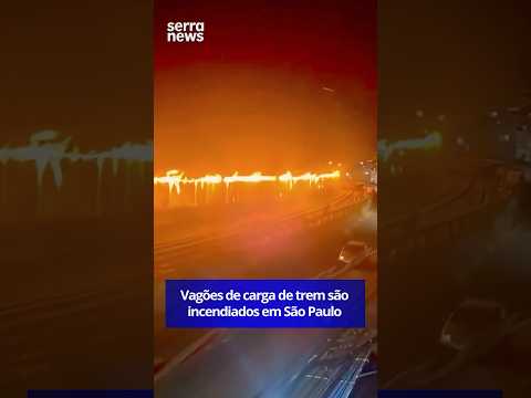 Trem pega fogo após possível ato criminoso em Cubatão em São Paulo