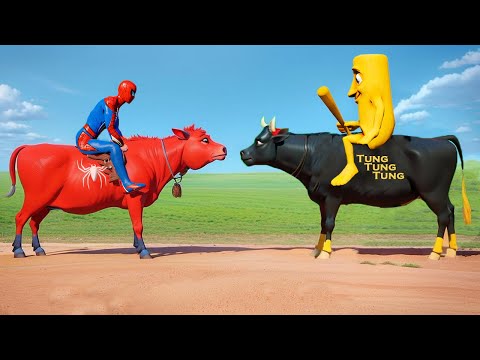 GTA 5 💥 Spider-Man Breaks In to Rescue Cow 🛑🛑 Epic TUNG TUNG TUNG Showdown