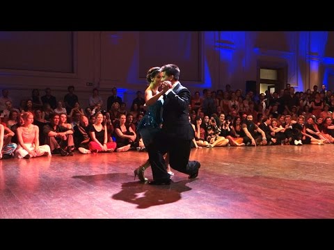 Sebastian Achaval  and  Roxana Suarez  are  dancing  to  the  milonga  "  La Esquina  "  by  Lucio Demare  at  Brussels Tango Festival  in  2016
