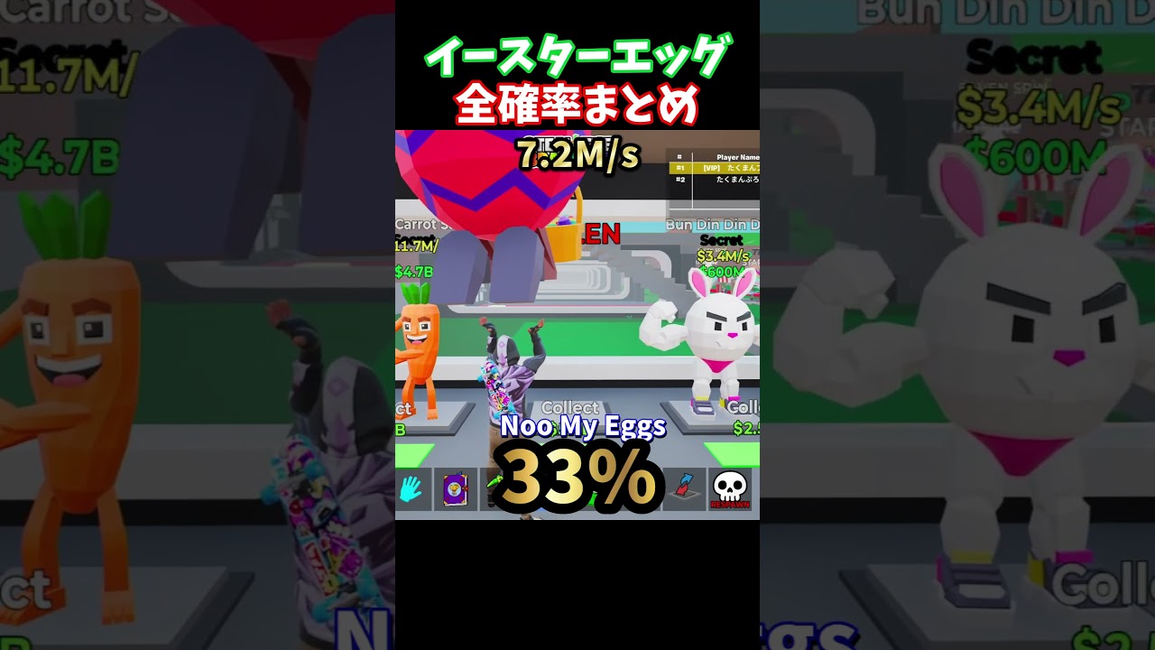 イースターエッグロット全確率まとめ！おまけのシークレットもあるよ！【ブレインロット】【フォートナイト】