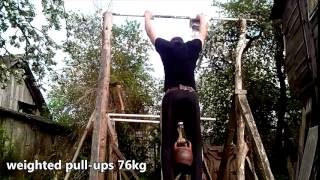 Weighted pull ups 69kg PART5 +viking workout no pain no gain Prisitraukimai su papildomu svoriu