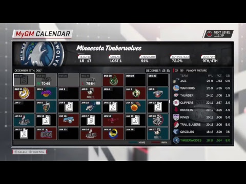NBA 2K18 BR - MyGM ep17 Go Timberwolves!