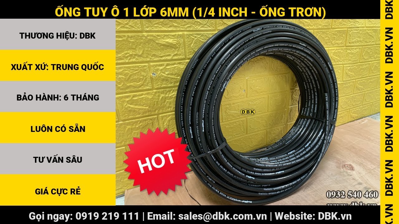 Video Ống tuy ô 1 lớp 6mm (1/4 inch - ống trơn) - Ống tuy ô 1 lớp 6mm (1/4 inch - ống trơn)