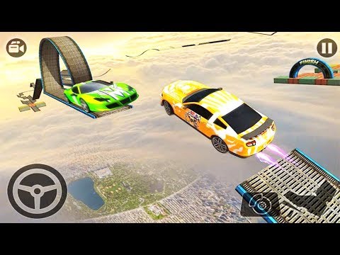 Impossible Car Tracks 3D: Orange & Green Cars Driving High Speed Amazing Levels - Android GamePlay