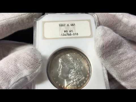 PCGS NGC crack out challenge 1887 O Morgan silver dollar slabbed in Fattie holder