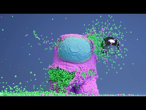Destroying Among us Impostor molecular ragdoll simulation compilation 4k