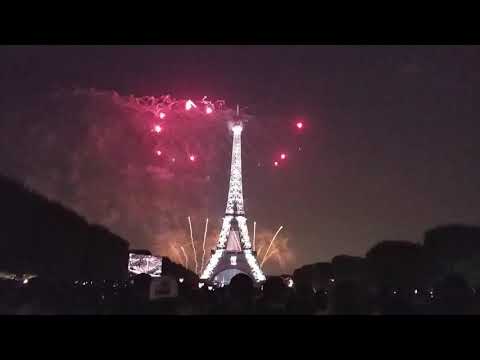 Bastille Day, 14th July 2018, Fireworks at Eiffel Tower in Paris