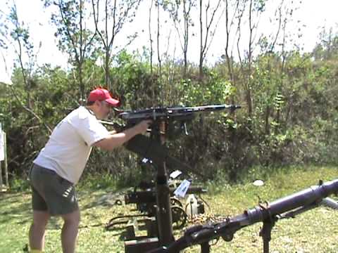Twin German MG42 shooting