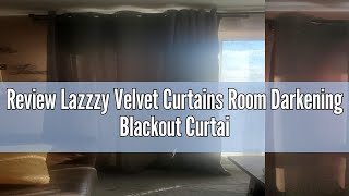 Review Lazzzy Velvet Curtains Room Darkening Blackout Curtain 96 Inches Long Thermal Insulated Super