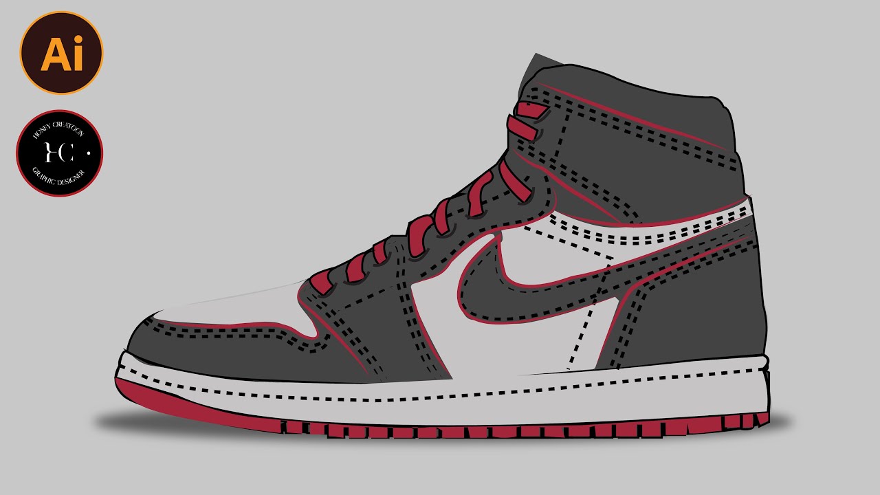 Adobe Illustrator CC Tutorial   create a vector Nike sneaker shoes
